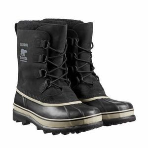 NEW  Men's Sorel Caribou WP waterproof boots BLACK NUBUCK SHERPA LINED NIB